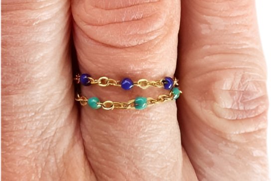 Bague Perles Colorées - AlbertineAndTheSun
