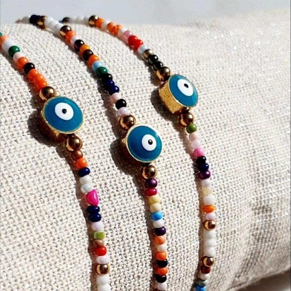 Bracelet "Œil avec Perles Rocaille" - AlbertineAndTheSun