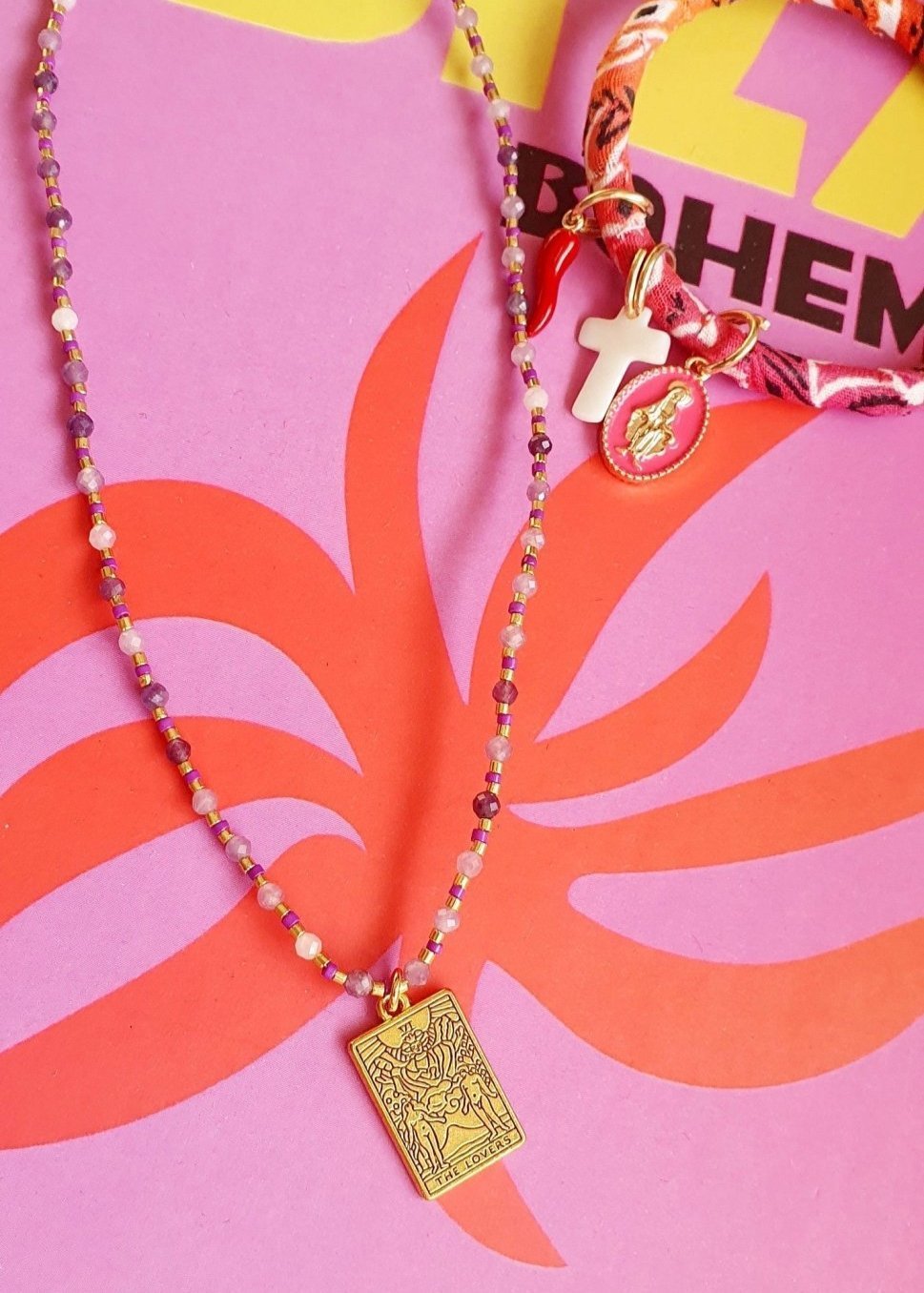 Collier "Carte Tarot - Soleil" - AlbertineAndTheSun