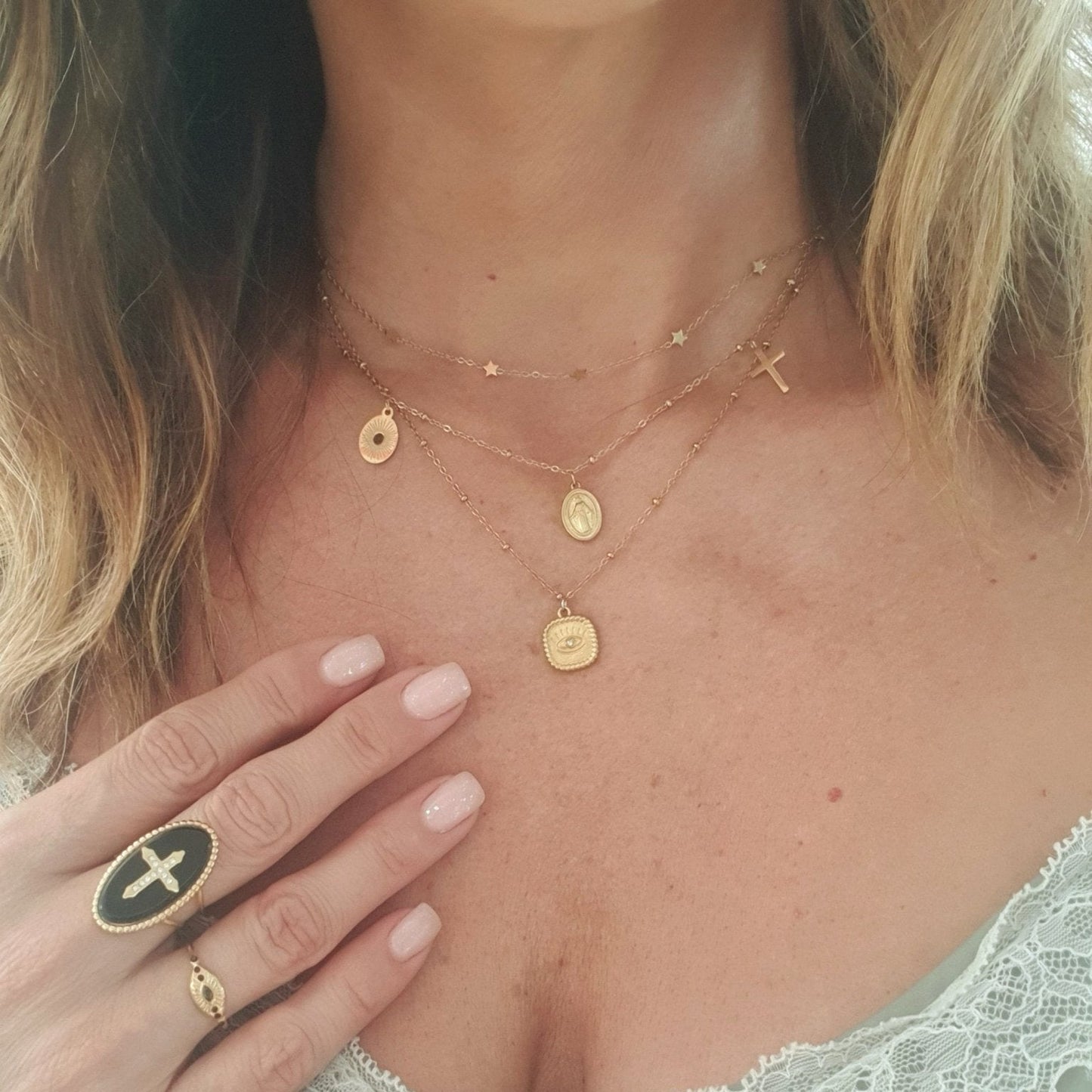 Collier Constellation - Chaîne Fine avec Étoiles, Ras de Cou, Réglable et Ajustable - AlbertineAndTheSun