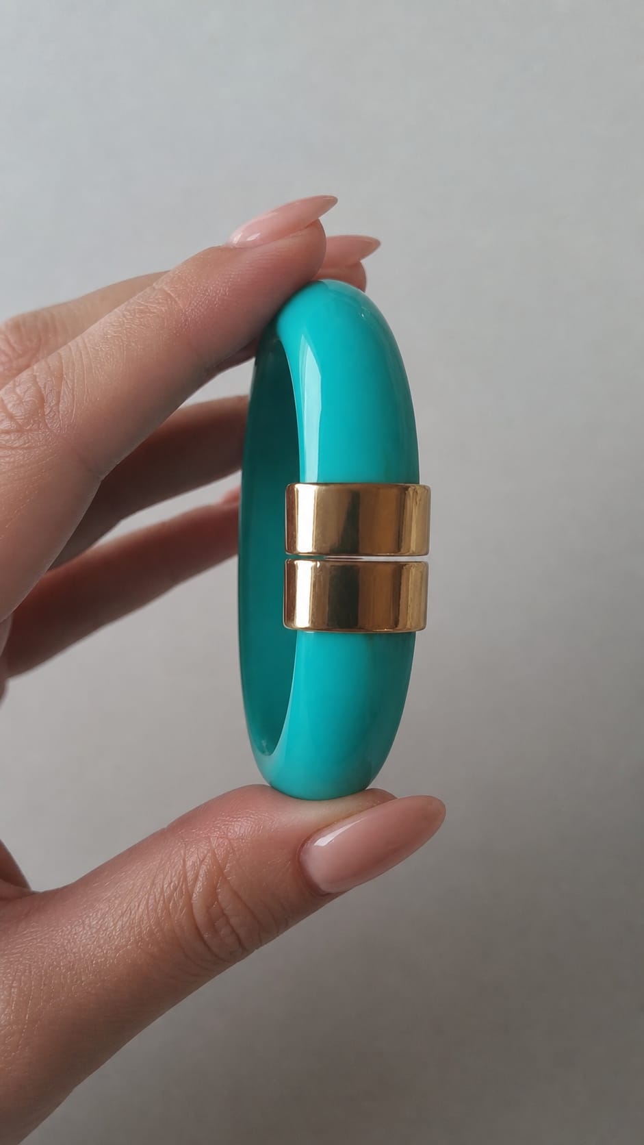 Jonc Résine Marbré Turquoise Doré Fermoir Magnétique Invisible, Bracelet Statement Femme Bohème Chic Été, Résine Haute Qualité, Cadeau