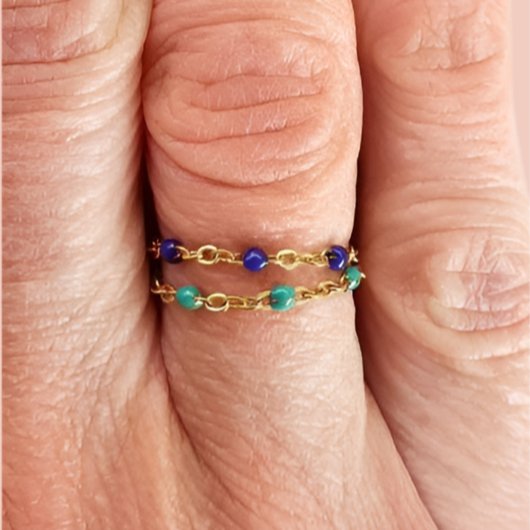 Bague Perles Colorées - AlbertineAndTheSun