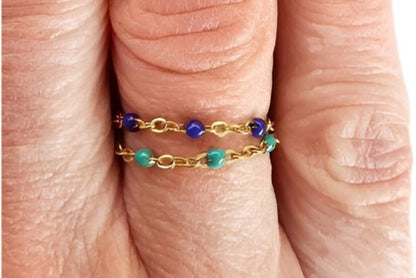 Bague Perles Colorées - AlbertineAndTheSun