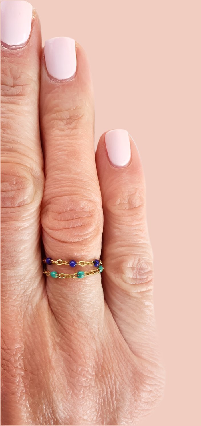 Bague Perles Colorées - AlbertineAndTheSun