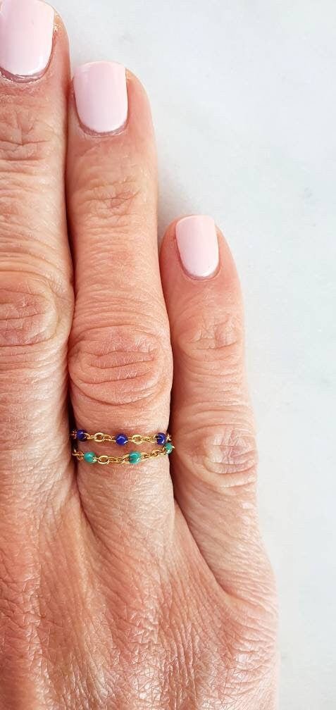 Bague Perles Colorées - AlbertineAndTheSun