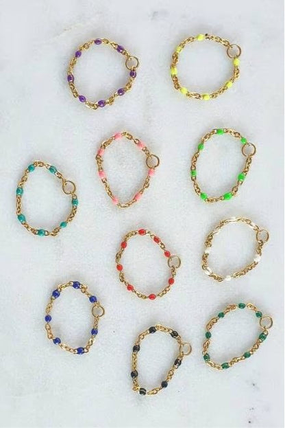 Bague Perles Colorées - AlbertineAndTheSun