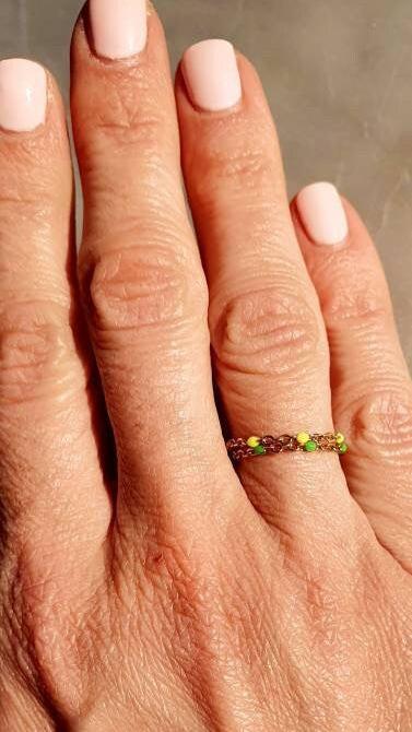 Bague Perles Colorées - AlbertineAndTheSun