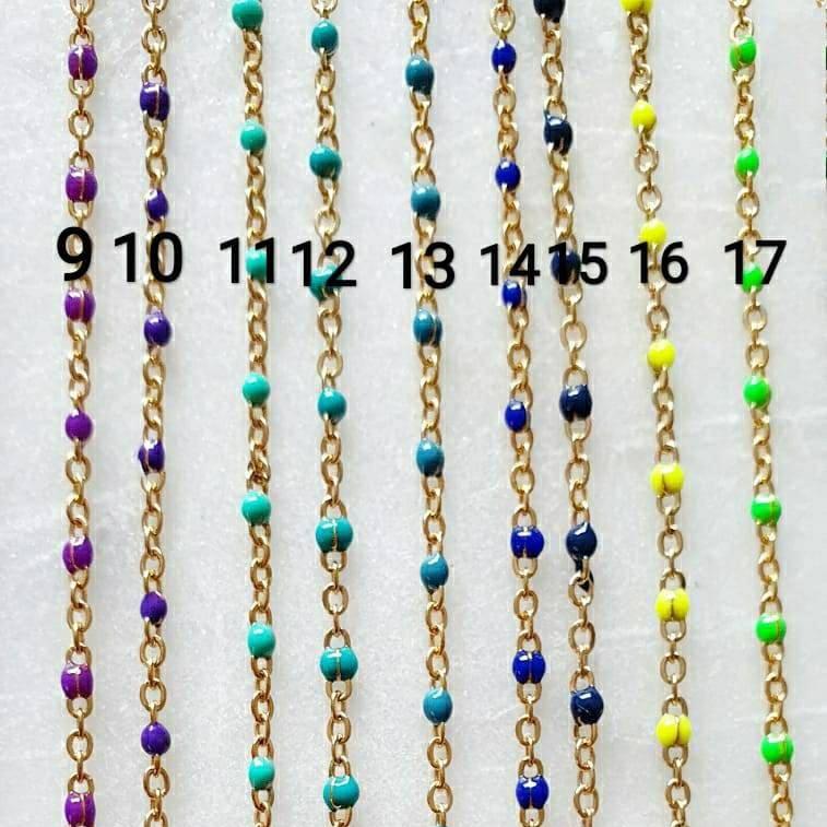 Bracelet Cheville Doré avec Perles en Résine – Élégance Sur Mesure - AlbertineAndTheSun