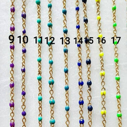 Bracelet Cheville Doré avec Perles en Résine – Élégance Sur Mesure - AlbertineAndTheSun