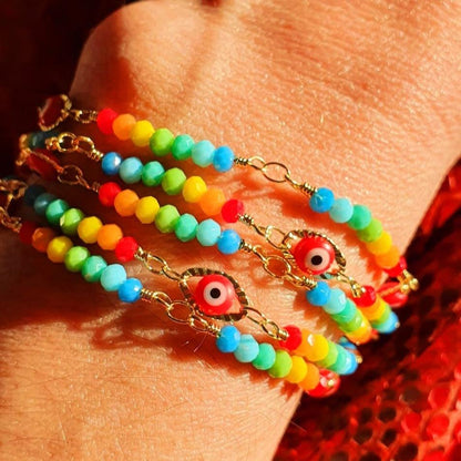 Bracelet "Œil et Perles Multicolore" - AlbertineAndTheSun