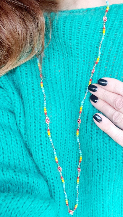 Bracelet "Œil et Perles Multicolore" - AlbertineAndTheSun