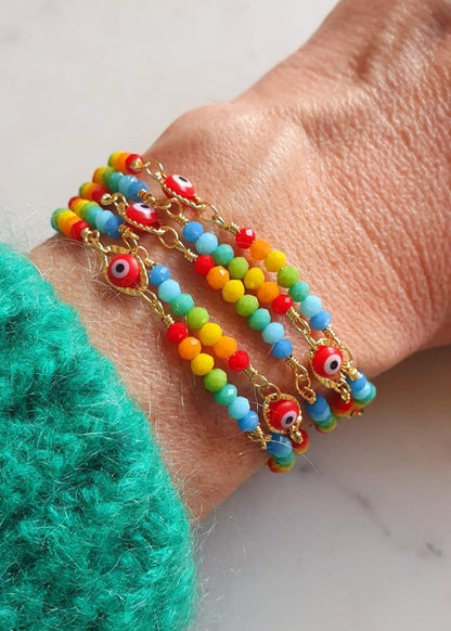 Bracelet "Œil et Perles Multicolore" - AlbertineAndTheSun