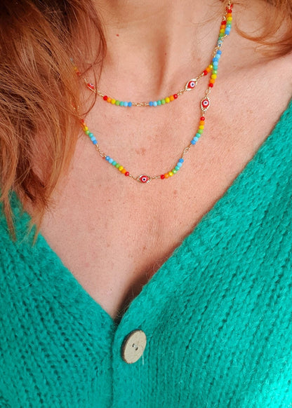 Bracelet "Œil et Perles Multicolore" - AlbertineAndTheSun