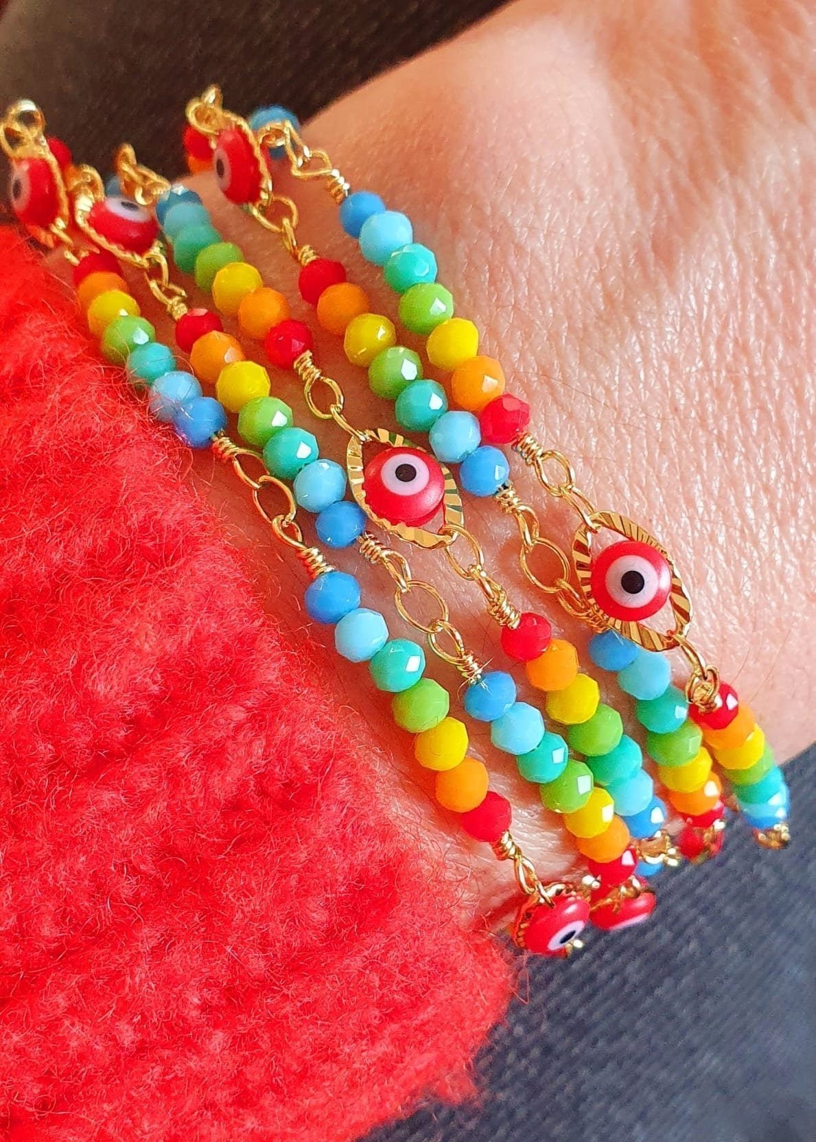 Bracelet "Œil et Perles Multicolore" - AlbertineAndTheSun