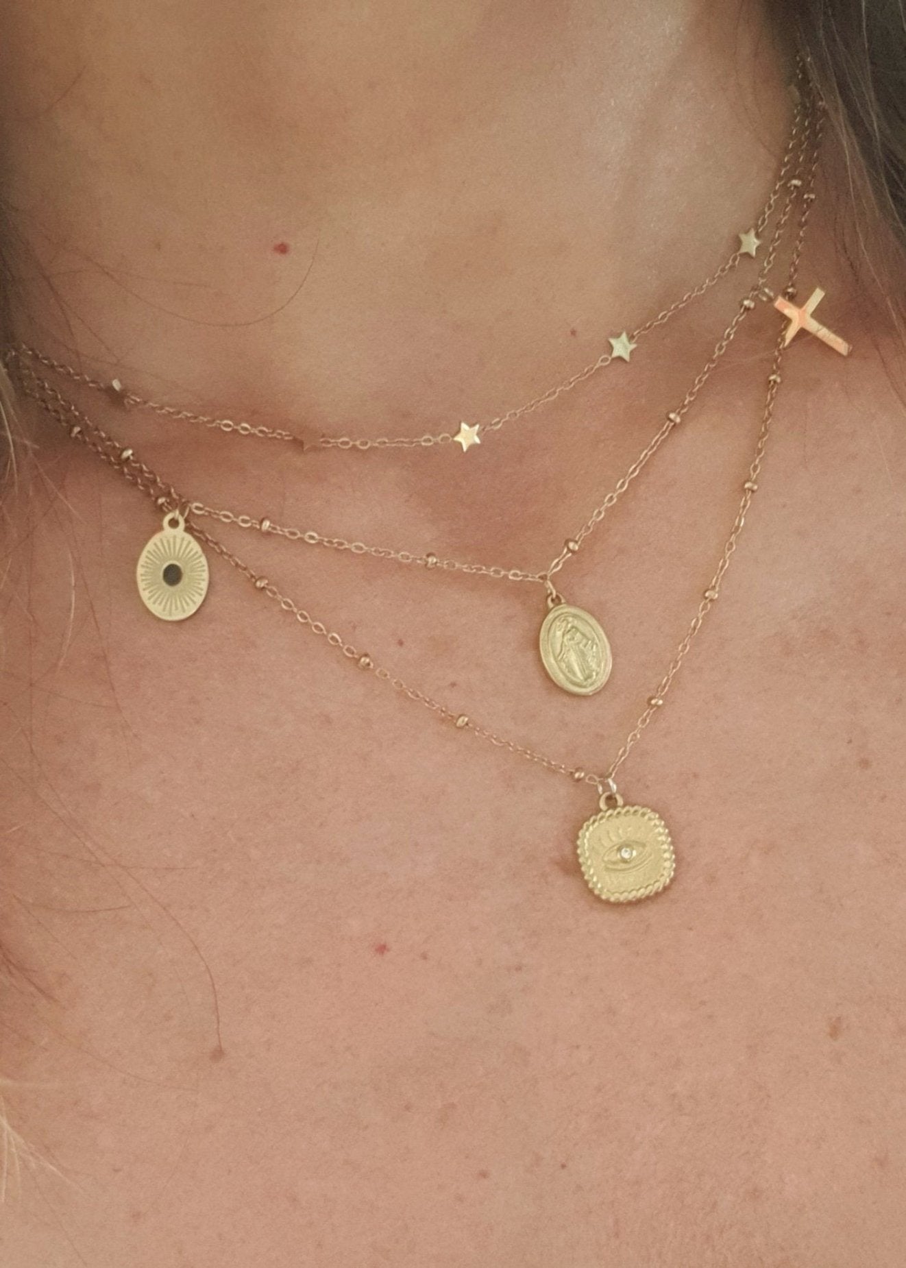 Collier Constellation - Chaîne Fine avec Étoiles, Ras de Cou, Réglable et Ajustable - AlbertineAndTheSun
