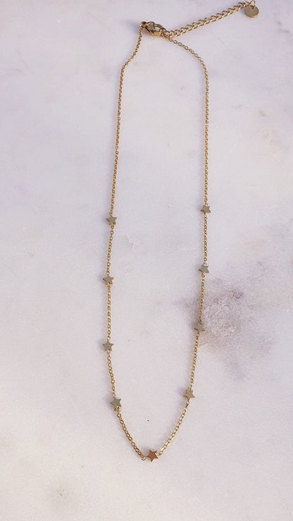 Collier Constellation - Chaîne Fine avec Étoiles, Ras de Cou, Réglable et Ajustable - AlbertineAndTheSun