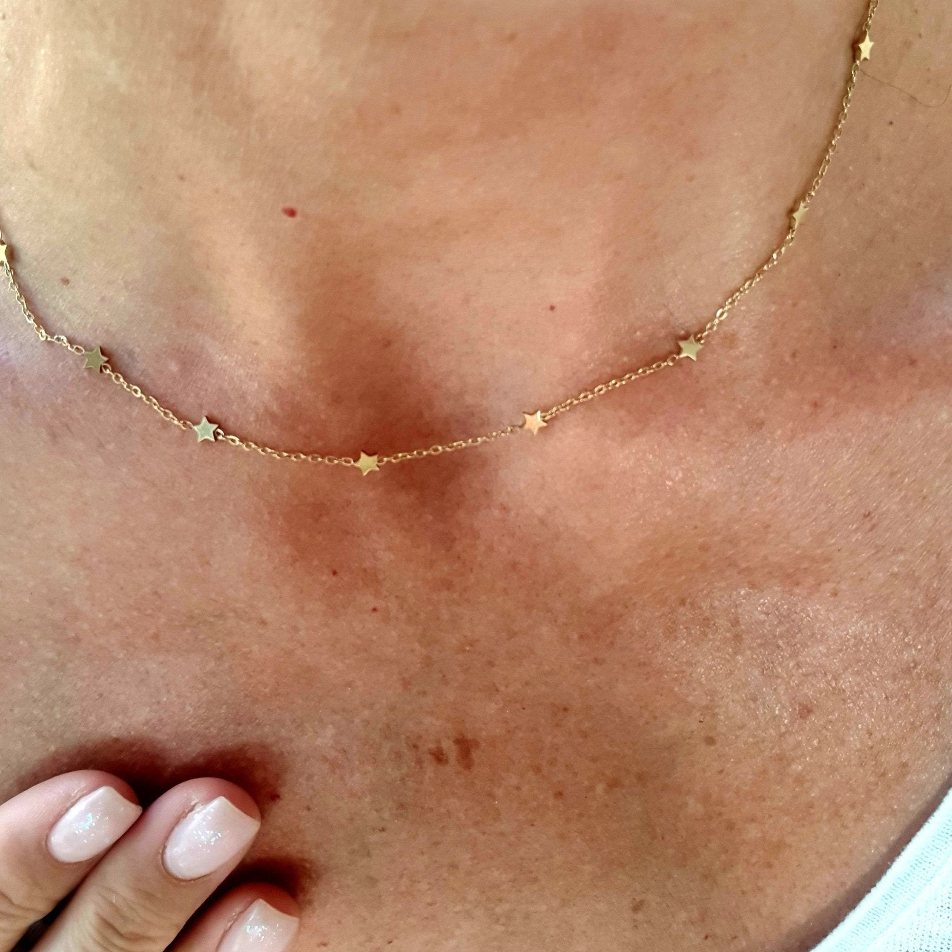 Collier Constellation - Chaîne Fine avec Étoiles, Ras de Cou, Réglable et Ajustable - AlbertineAndTheSun