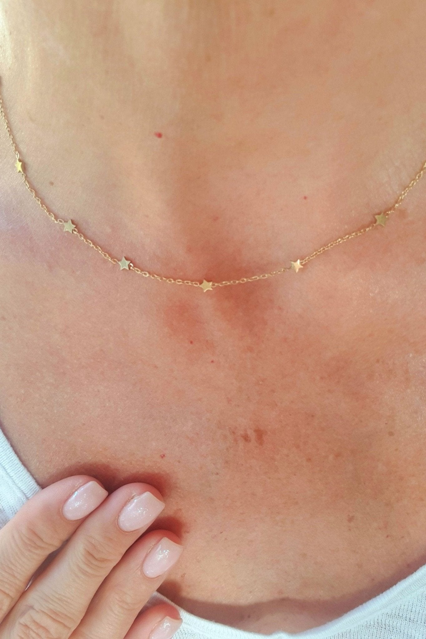 Collier Constellation - Chaîne Fine avec Étoiles, Ras de Cou, Réglable et Ajustable - AlbertineAndTheSun