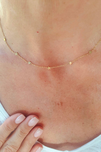 Collier Constellation - Chaîne Fine avec Étoiles, Ras de Cou, Réglable et Ajustable - AlbertineAndTheSun