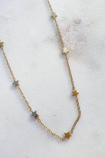 Collier Constellation - Chaîne Fine avec Étoiles, Ras de Cou, Réglable et Ajustable - AlbertineAndTheSun