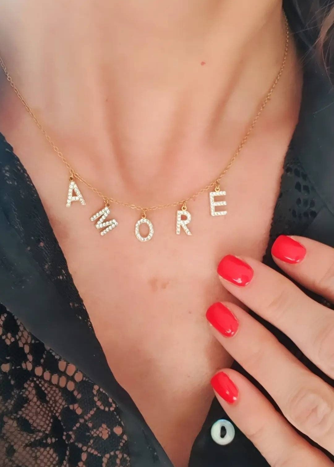 Collier Lettres Suspendues "Amour"... - AlbertineAndTheSun