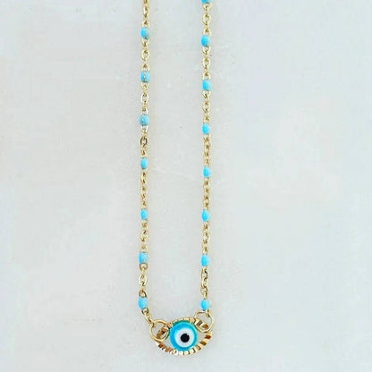 Collier Œil Protecteur - Perles Résine - AlbertineAndTheSun