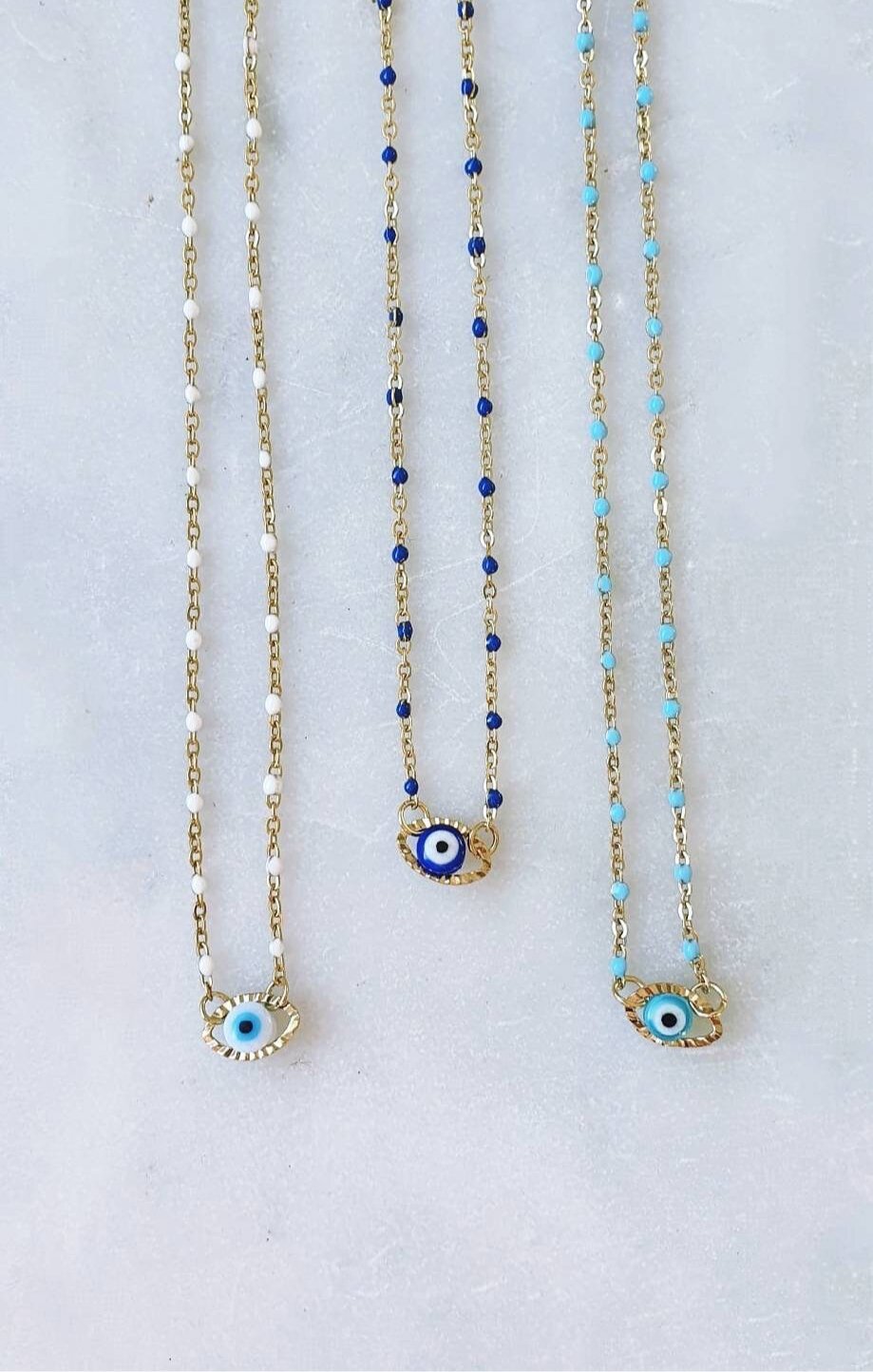 Collier Œil Protecteur - Perles Résine - AlbertineAndTheSun